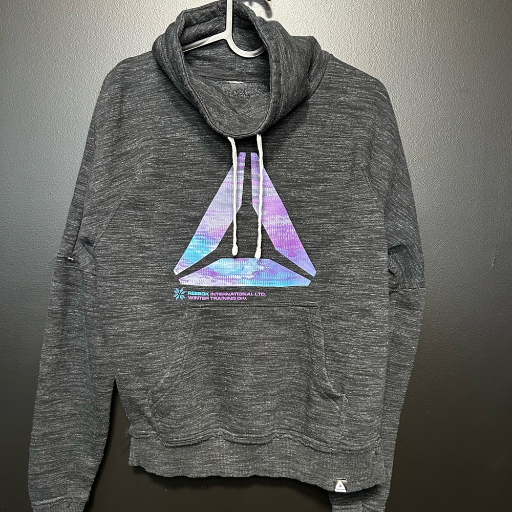 Gray Hoodie with Geometric Design